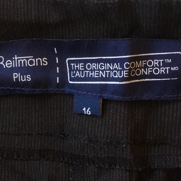 Reitmans Plus Grey & Black Striped Bootcut Pants - Picture 7 of 7